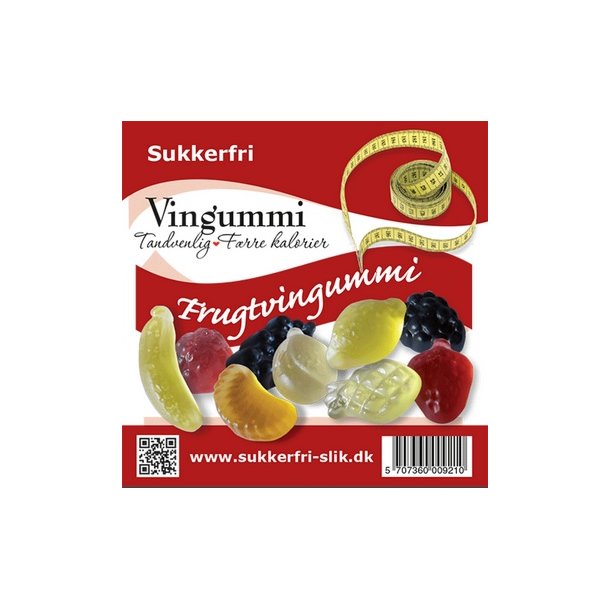 Kingfischer Frugtvingummi sukkerfri - 80 g.