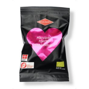koladen Marcipanhjerte hindbr  - 19 g.