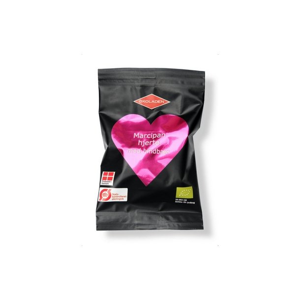 koladen Marcipanhjerte hindbr  - 19 g.