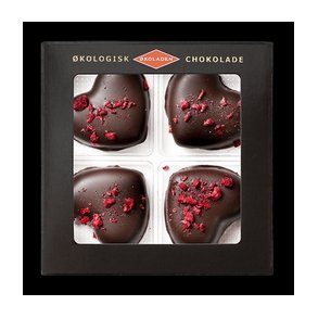 koladen Marcipanhjerte hindbr 4 stk  - 75 g.