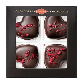 �koladen Marcipanhjerte hindb�r 4 stk � - 75 g.