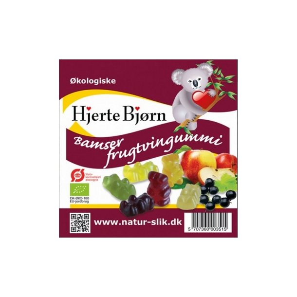 Hjerte Bjrn Frugtsaftbamser  - 80 g.