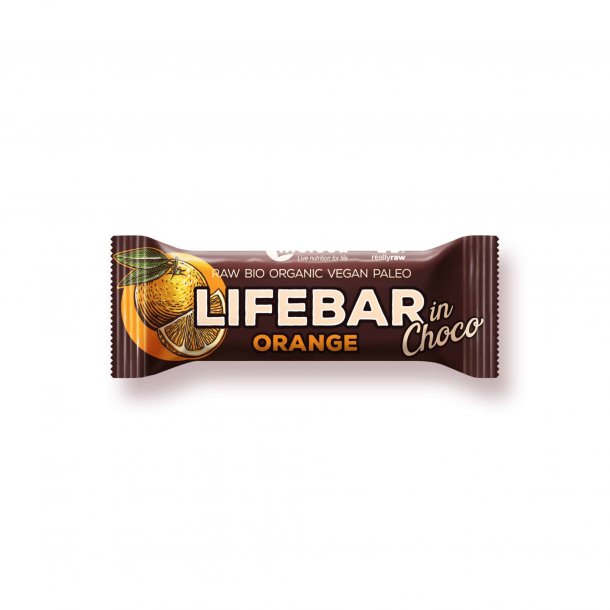 LifeBar InChoco Orange RAW  - 4 stk. 