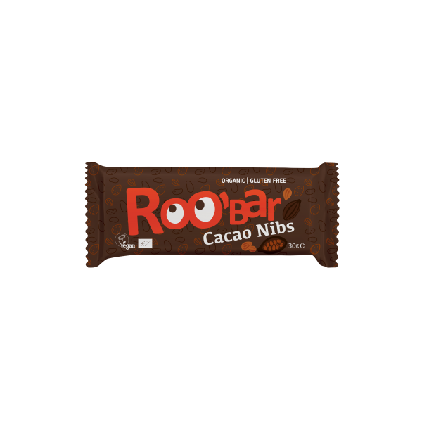Bar Kakao nibs  Roobar 100% Raw - 4 stk. 