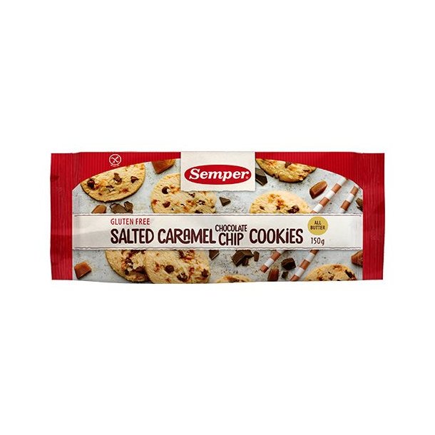 Semper Cookies m. saltet karamel & chokolade - glutenfri