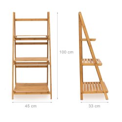 Relaxdays Stigereol i bambus med 3 hylder