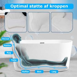 Luksus bademadras til badekar/spabad - 138 x 45 x 3,5 cm.