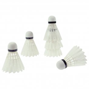 Fjerbolde til badminton i plastik - 6 stk