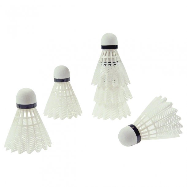 Fjerbolde til badminton i plastik - 6 stk