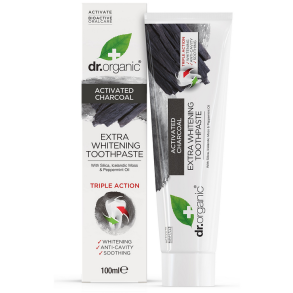 Dr. Organic Tandpasta Extra Whitening Charcoal - 100 ml.