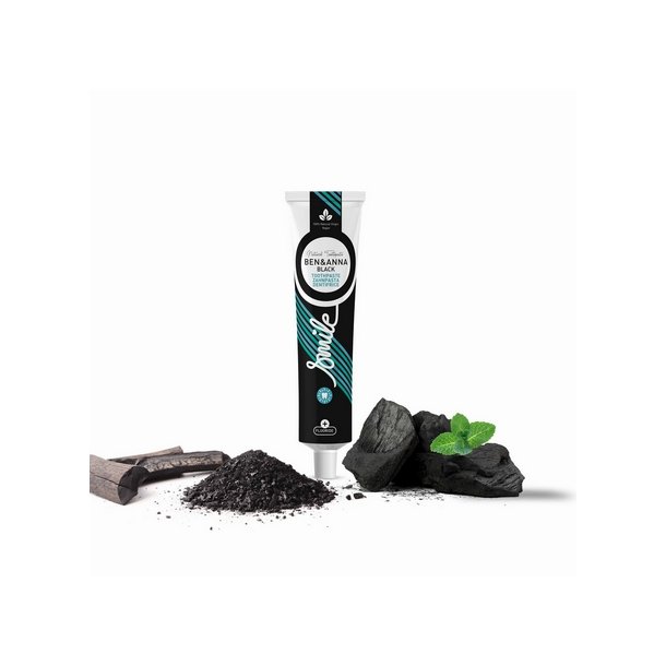 Ben &amp; Anna Tandpasta Black med Flour, alu tube - 75 ml