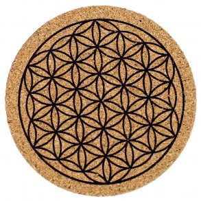 Beskyttelsesbrikker i kork med Flower of Life - 6 stk.