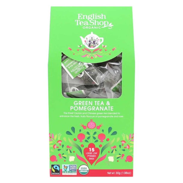 English Tea Shop Green Tea &amp; Pomegranate �kologisk - 15 breve