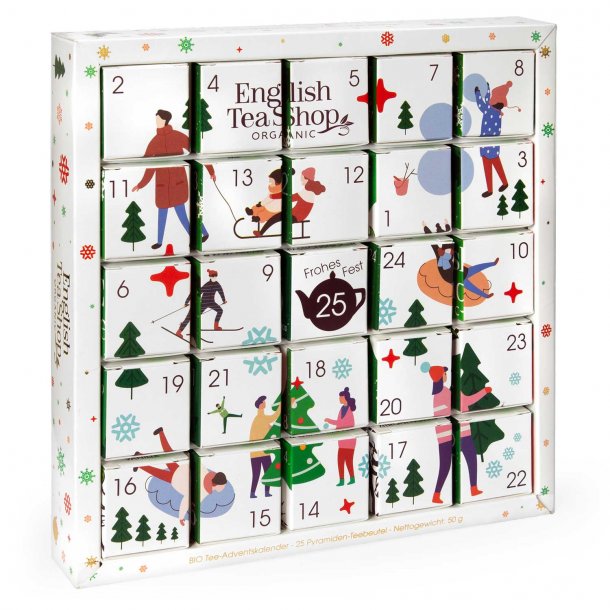 English Tea Shop Julekalender med kolgisk julete med 25 dage - Hvid