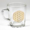 Teglas med indragveret Flower of Life symbol