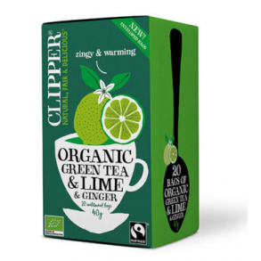 Clipper Organic Green tea Lime og Ingefr - 20 breve