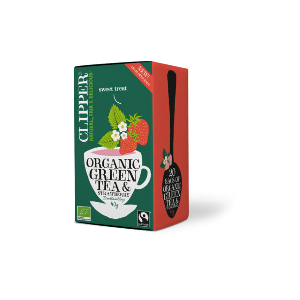 Clipper Grn te med Jordbr - kologisk - 20 breve