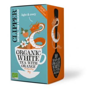 Clipper Hvid te med Appelsin - 20 breve - kologisk