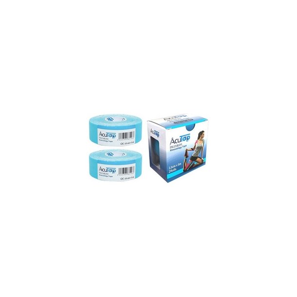 �cuTop Terapeutisk Tape Bl� 2,5cmx5 m, 2 ruller