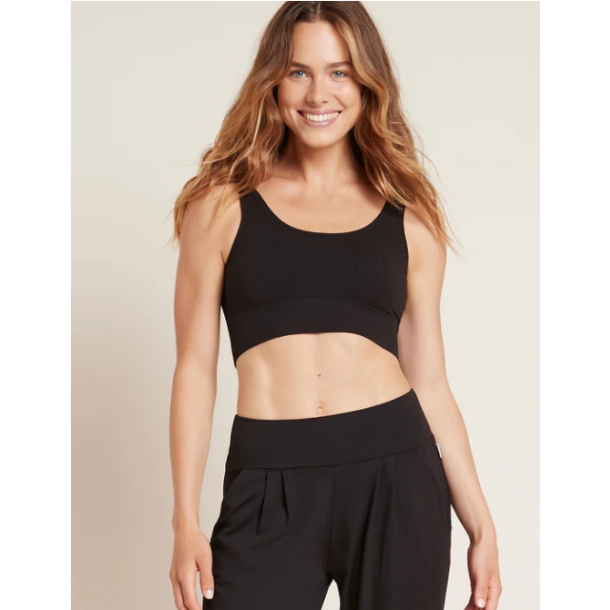 Boody Eco Wear BH ribbed seamless i �kologisk bambus - sort dobbelt
