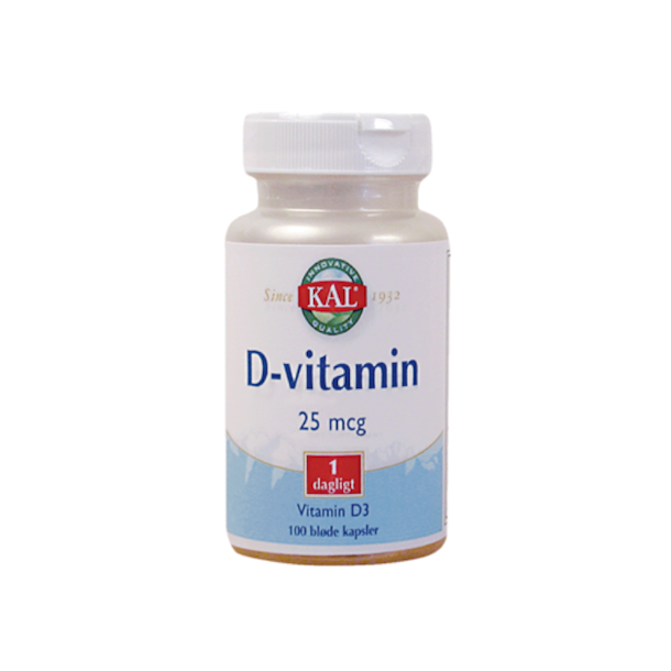 KAL D-Vitamin 25g - 100 kapsler