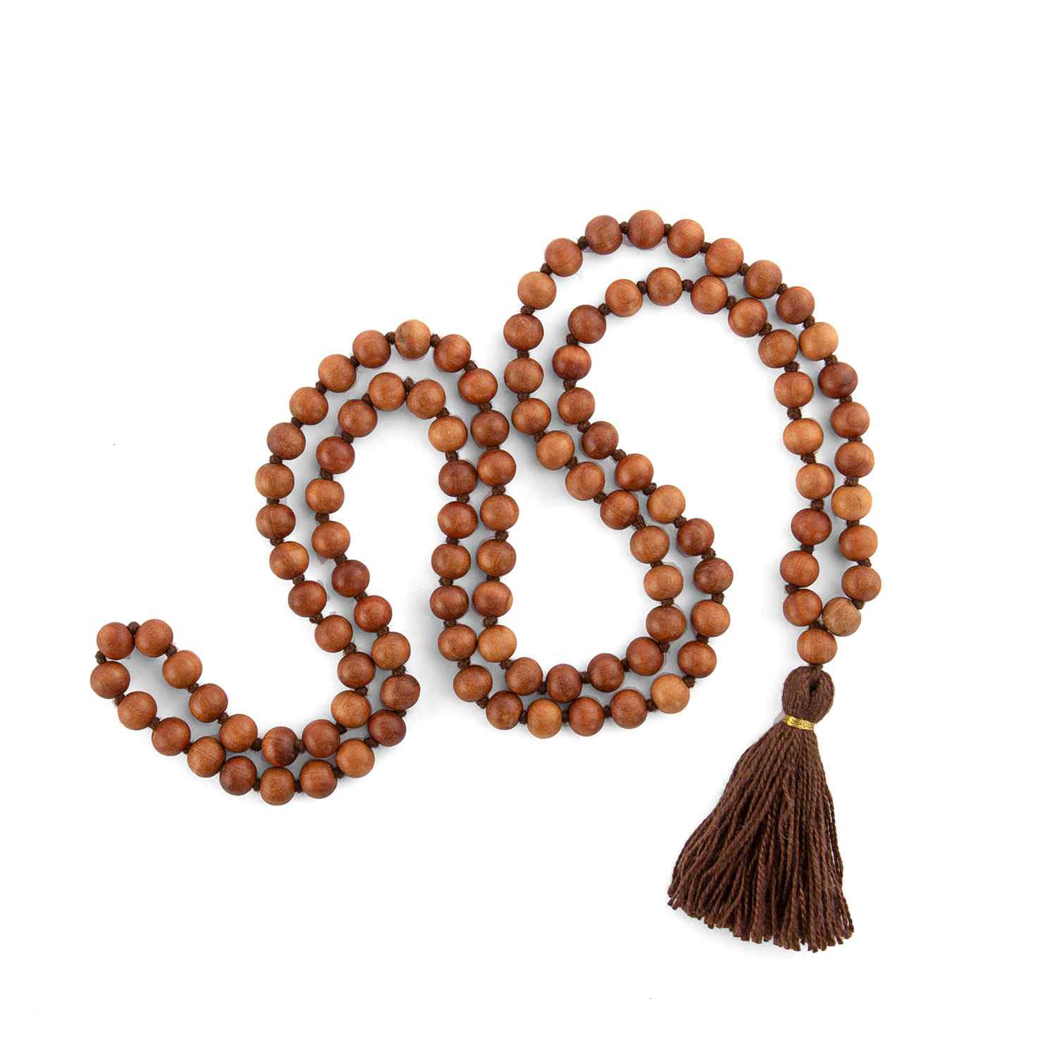 Kæde/Armbånd med perler sandeltræ - 108 Yogaudstyr