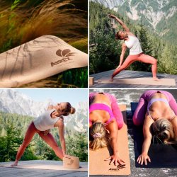 AIREX Pilates og yogamtte ECO kork - 180 x 61 x 0,4 cm.