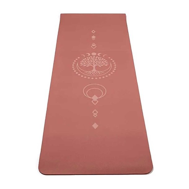 Yogi &amp; Yogini Yogam�tte af Naturgummi Tree of life - 183 x 61 x 0,5 cm.
