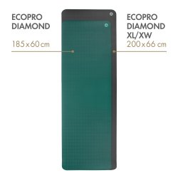 EcoPro Diamond Yogamtte af Naturgummi - 185 x 60 x 0,6 cm.