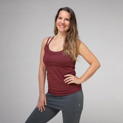 Yamadhi Racerback Yogatop med spaghettistropper - Vinr�d