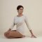 Yamadhi Yogabluse med 3/4 rmer i viskose - Beige