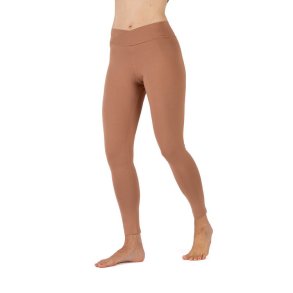 Yamadhi Crossed Waist Yogaleggings i kologisk bomuld - Toffee