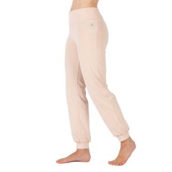 Yamadhi Roll-Down Yogabukser i kologisk bomuld og elastan  - Beige