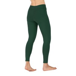 Yamadhi Crossed Waist Yogaleggings i �kologisk bomuld - M�rkegr�n