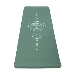 Yogi &amp; Yogini Yogam�tte af Naturgummi Tree of life, Gr�n - 183 x 61 x 0,5 cm.