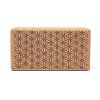 Yogablok Flower of life i kork - 23 x 12 x 7,5 cm.