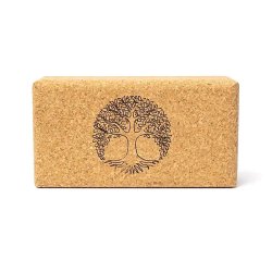 Yogablok i kork, Livets Tr� - 23 x 12 x 7,5 cm.