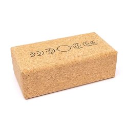 Yogablok i kork, M�nens faser - 23 x 12 x 7,5 cm.