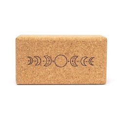 Yogablok i kork, M�nens faser - 23 x 12 x 7,5 cm.
