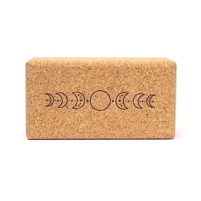 Yogablok i kork, M�nens faser - 23 x 12 x 7,5 cm.