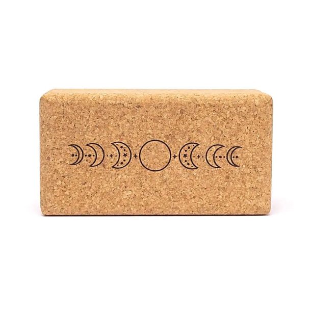 Yogablok i kork, M�nens faser - 23 x 12 x 7,5 cm.