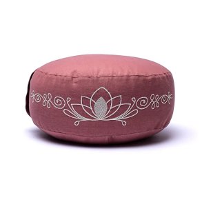 Yogi & Yogini Meditationspude med boghvedeskaller i Stvet Rosa, Lotus - 33 x 17 cm