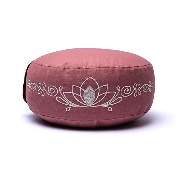 Yogi &amp; Yogini Meditationspude med boghvedeskaller i Stvet Rosa, Lotus - 33 x 17 cm