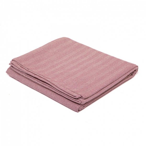 Nidra Yoga-tppe med sildebensmnster - 150 x 200 cm Natur/aubergine