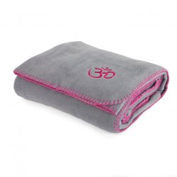 Asana Yogatppe i fleece med broderi - 140 x 200 cm.