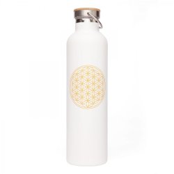 Bodhi Isoleret Termoflaske i rustfrit stl med Flower of Life motiv - 1 L.