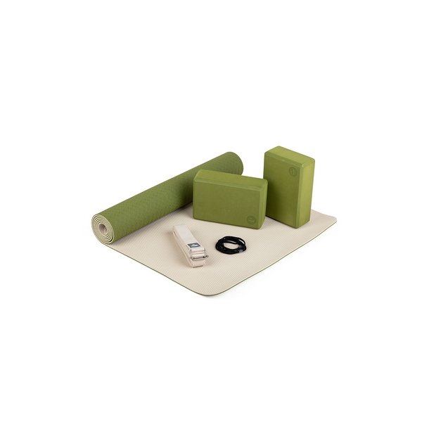 Bodhi Yogast FLOW med mtte, blokke og blte - Oliven/Sand