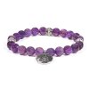 Mala Armbnd Amethyst med vedhng - 21 perler