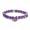 Mala Armbnd Amethyst med vedhng - 21 perler