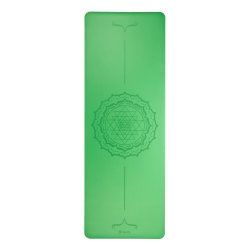 Phoenix Yogamtte af Naturgummi - Grn Yantra-Mandala - 185 x 66 x 4 mm.